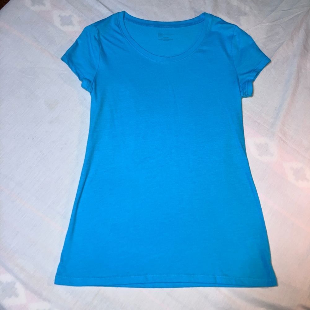 No Boundaries Aqua Blue Short Sleeve Fitted Tee Juniors Size M 7/9